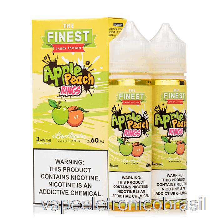 Vape Eletronico Maçã Pêssego Sour Anéis - A Melhor Edição De Doces - 120ml 3mg